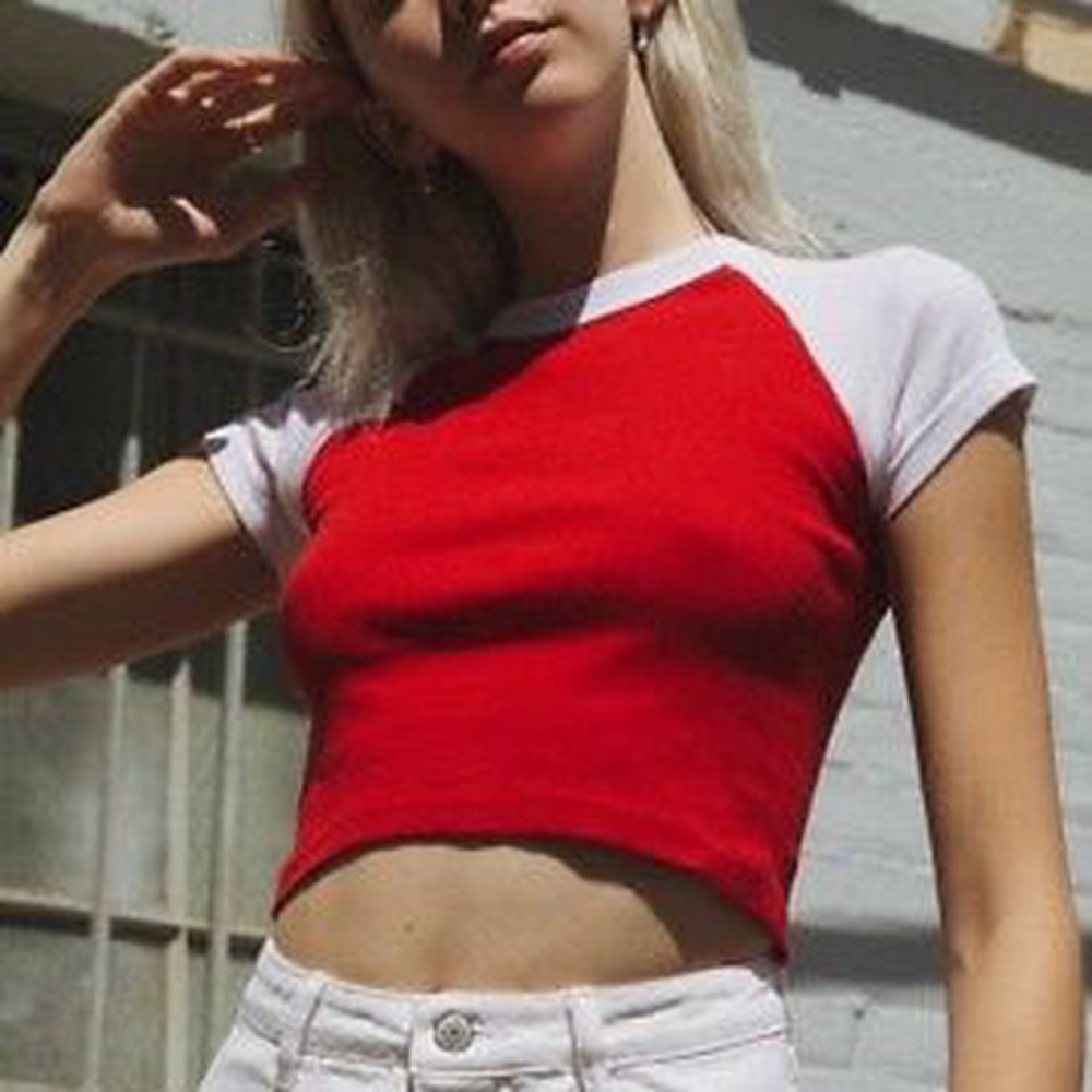 brandy melville red and white bella top!